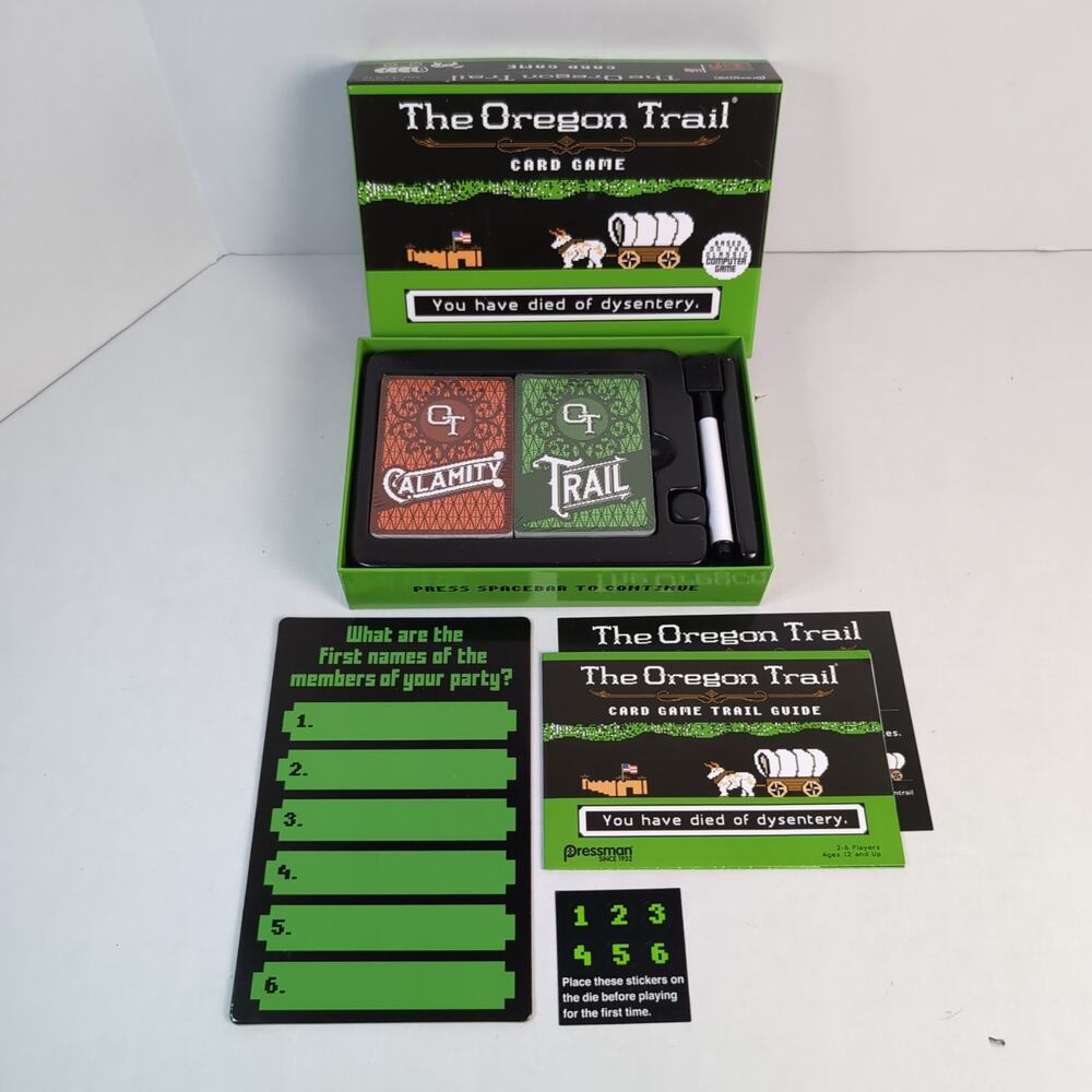 The Oregon Trail Card Game by Pressman Complete 2017 Sealed Cards Open Box